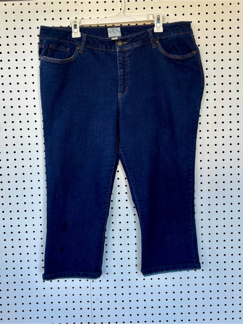 St John’s Bay Dark Blue Women’s Wide Leg 5 Pocket  Jeans size 18 W